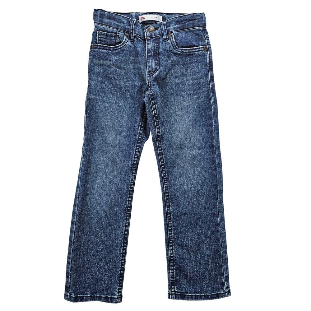Levis 511 Slim Straight Leg Jeans Girls 7 Adjustable Waistband 19.5 inch Inseam